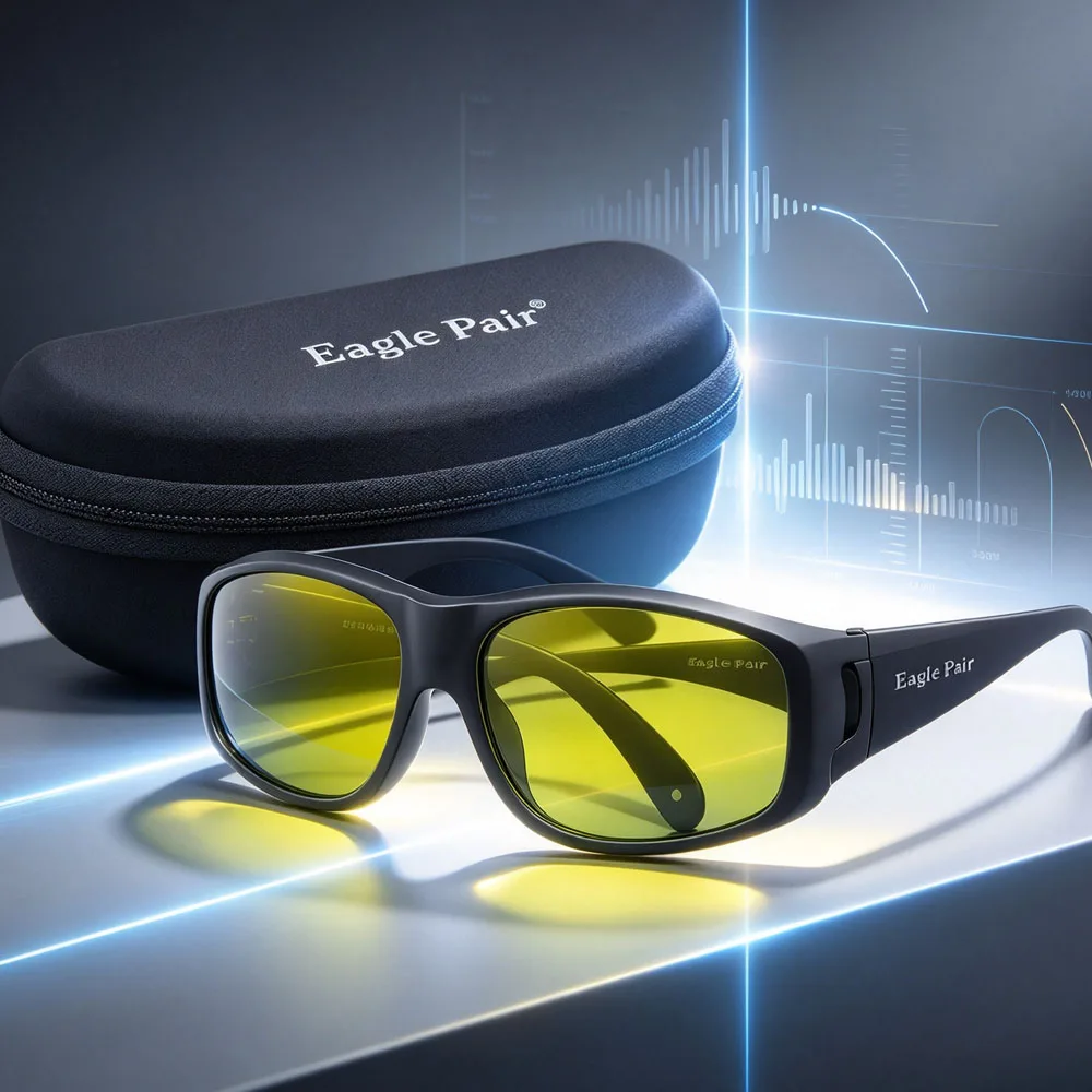 1pc OD5+ Laser Safety Glasses EP-8-9, 190-470nm & 800-1700nm Laser Module Protection Goggles, Laser Eye Protection for Multi Wav