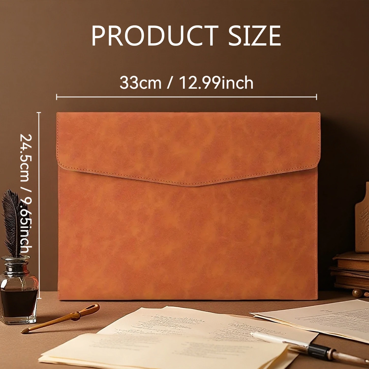 Customized Name PU Leather A4 Document Bag, 5 Colors, File Folder for Office & Travel, Stylish Organizer
