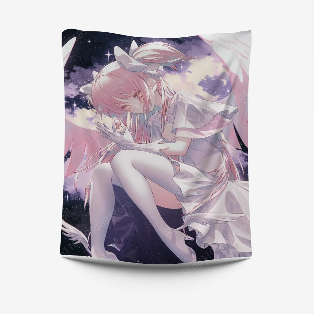 Puella Magi Madoka Magica Tapestry Creative Pattern Photo Living Room Wall Art Tapestry Decor Party Outdoor Decorate Banners