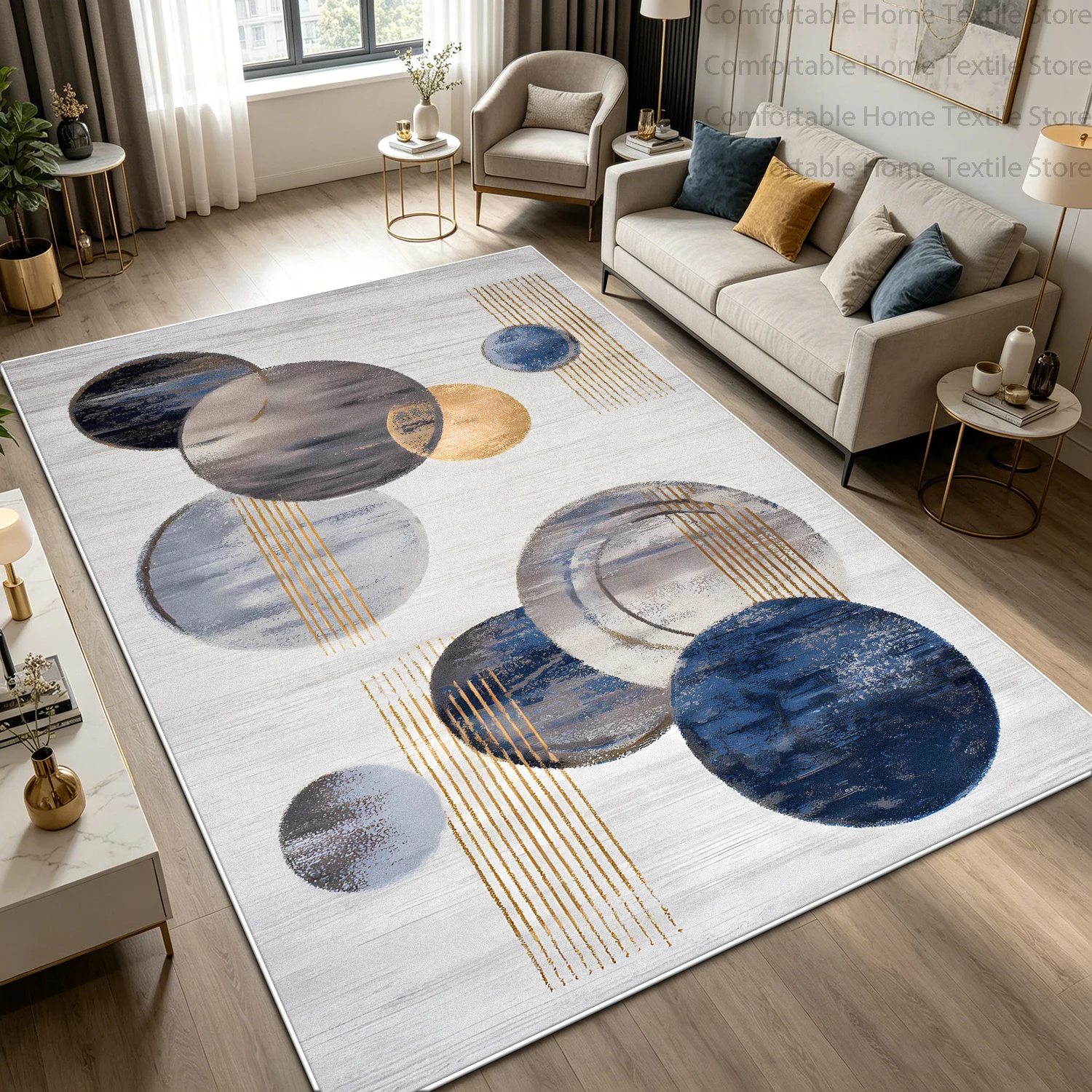 Nordic Light Luxury Abstract Style Living Room Carpet Plush Coffee Tables Rug Antiskid Foldable Decoration Home Cloakroom Mat