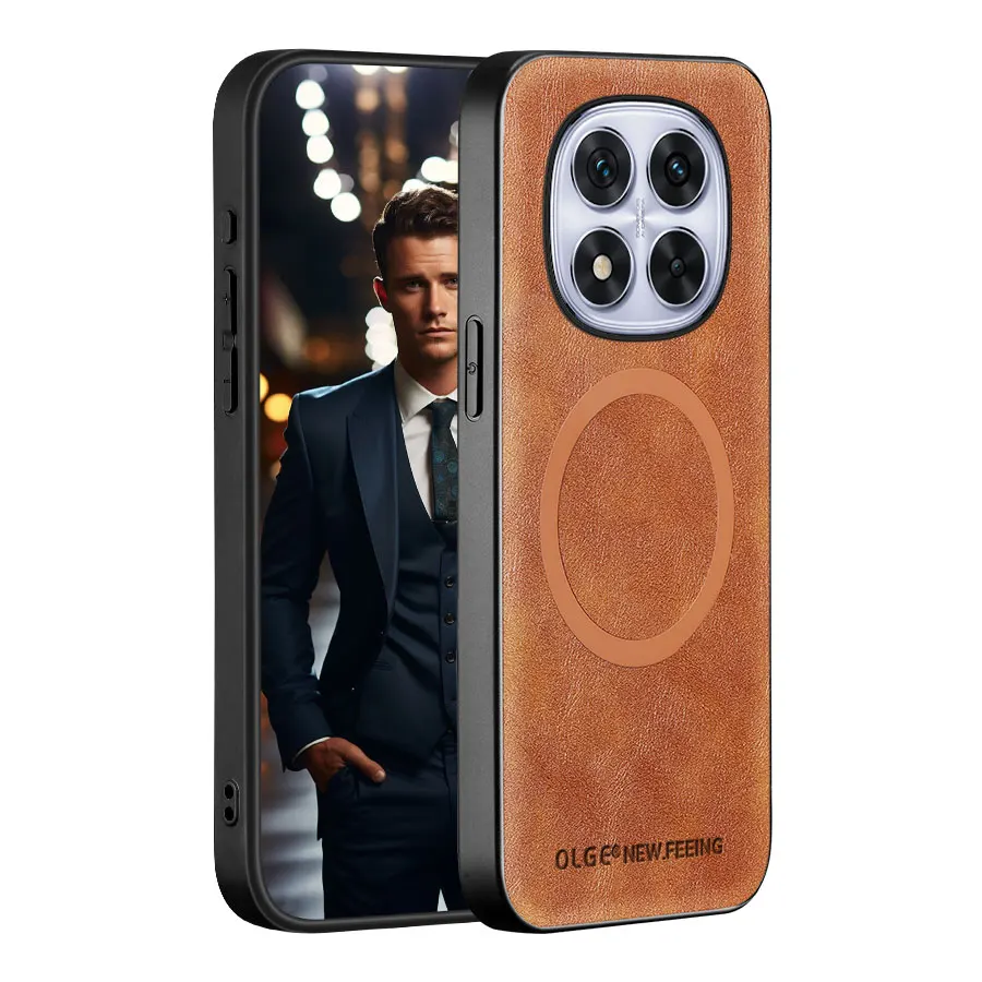 Etui na karty do Redmi Note 14 Pro Plus 14 4G 5G Magnetic Cover Leather Mag-safe Stand Shell Soft Shockproof Fundas — zdjęcie produktu 6