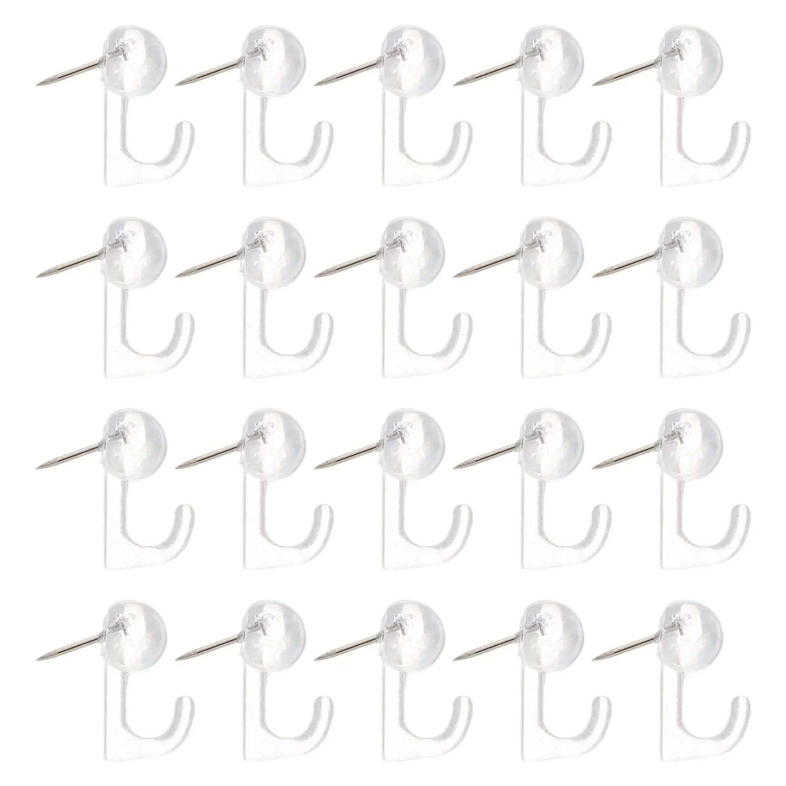 20Pcs Clear Plastic Push Pin Hooks Thumb Tacks for Poster Boards Cork Board Wall Hanging Photo Display Poster Board Push Pins