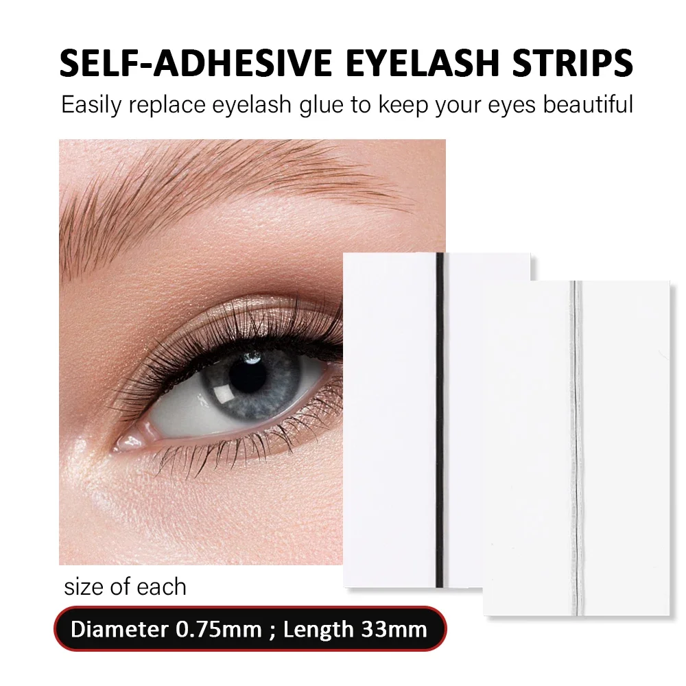40/50 ピース/箱再利用可能な自己粘着接着剤不使用まつげ接着剤ストリップつけまつげメイクツール接着剤なしまつげ低刺激性
