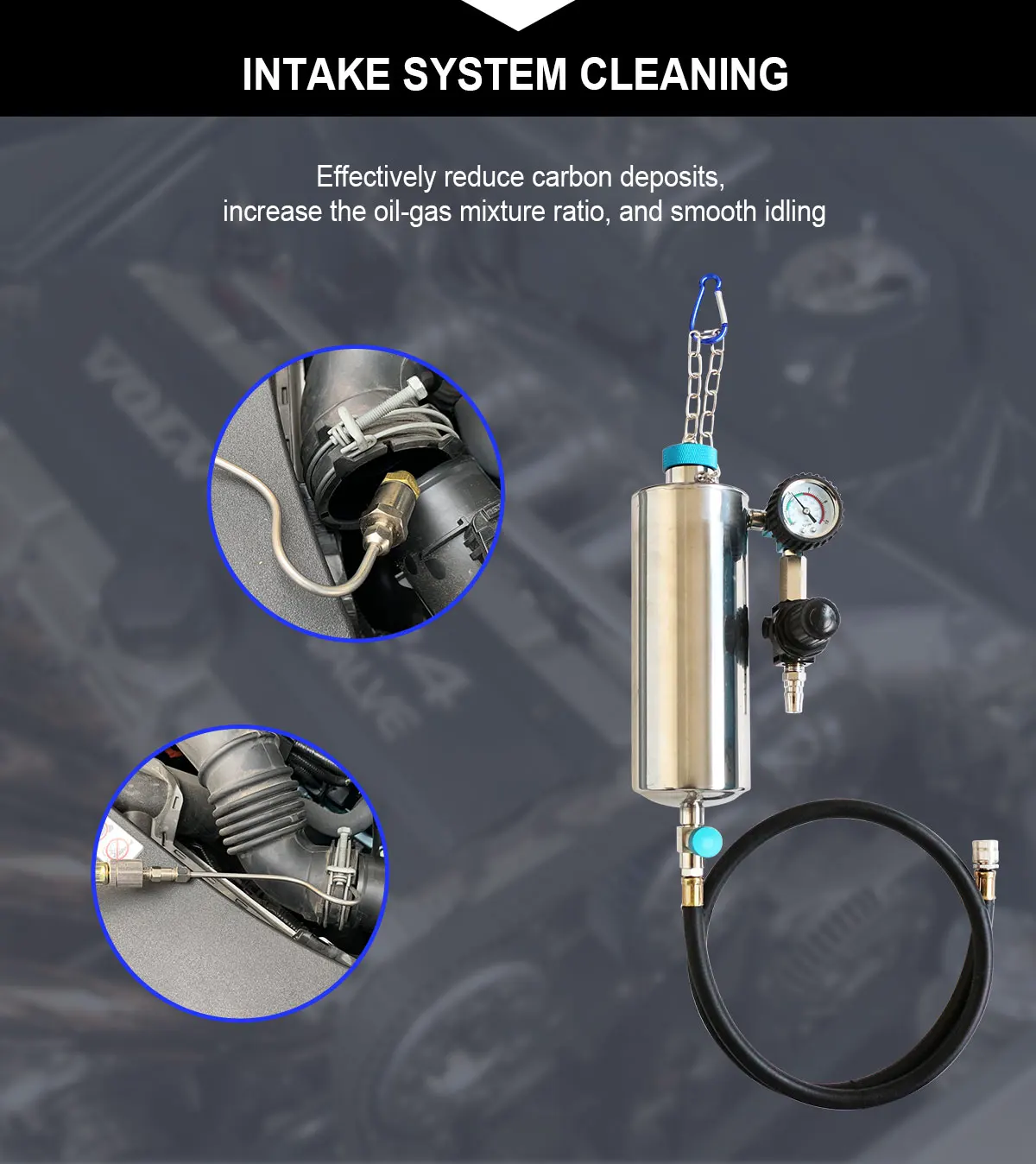 Petrol Car Injector Cleaner GX100 Auto Fuel Injector Nozzle Flushing For Petrol EFI Throttle Tools for Petrol Car