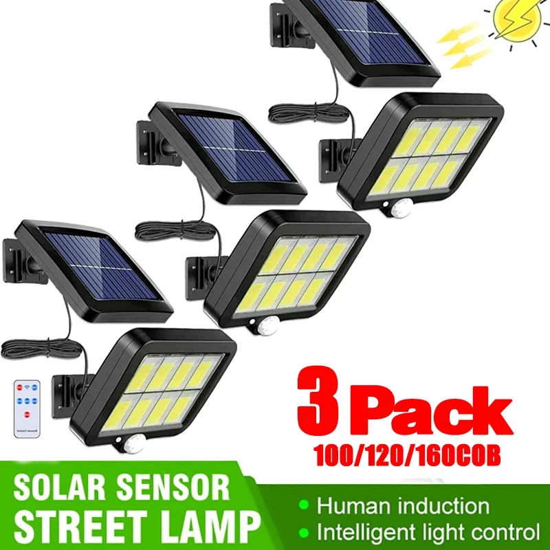 

3/2/1Pcs Solar Sensor Split Wall Lamp 3 Mode Waterproof Motion Garden Street Lights Solar Lamp Garden Light 160/120/100COB Luces