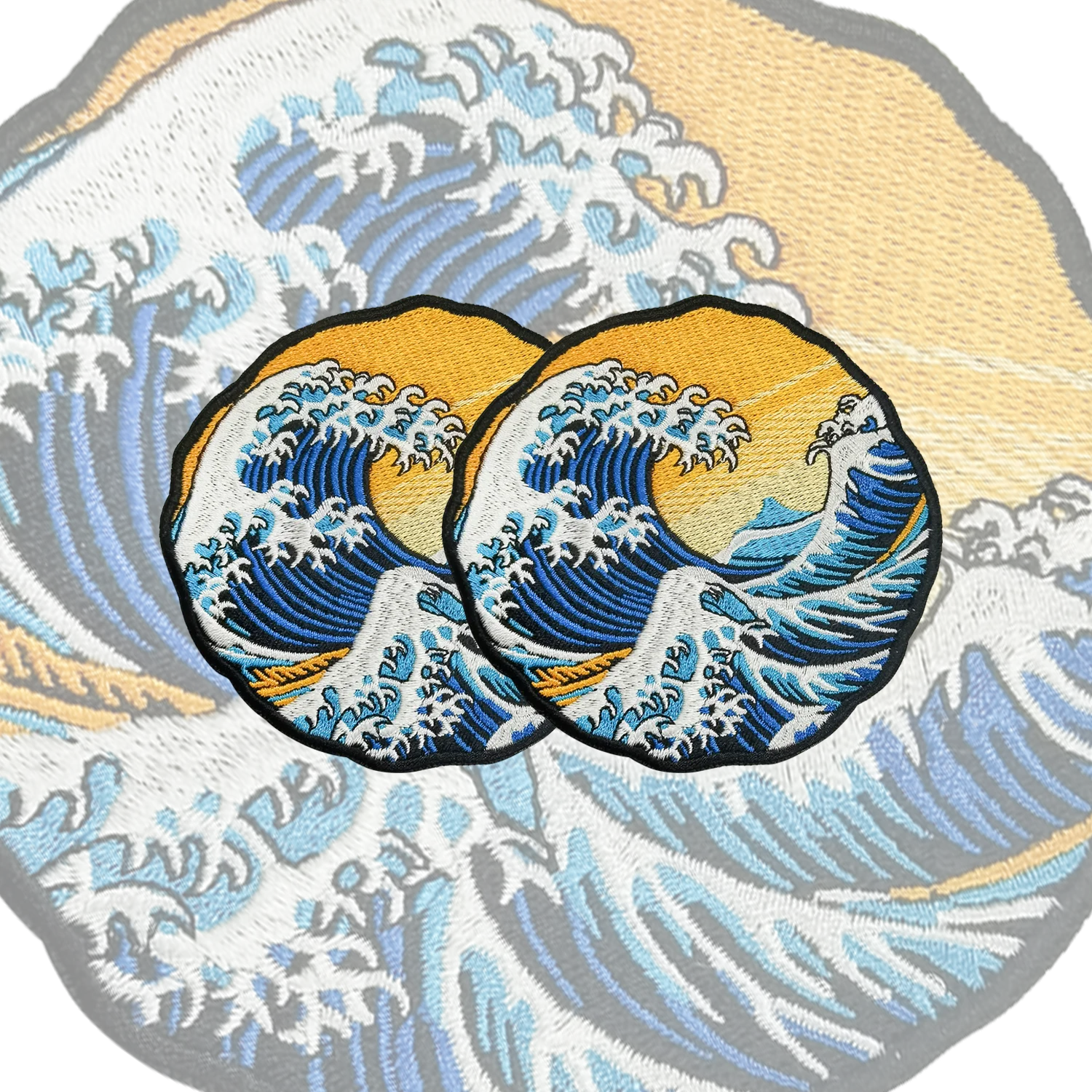 The Great Wave Embroidery Patches for Clothing Sewing Appliques Japanese Culture Katsushika Hokusai Iron on Applique Craft DIY