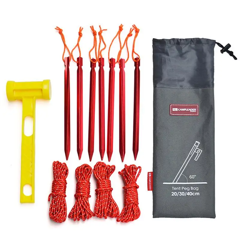 Outdoor Camping Equipment Tools Stake Storage Bags Tent Accessories Hammer Wind Rope Tent Pegs Nails Storage Bag Case Pouch