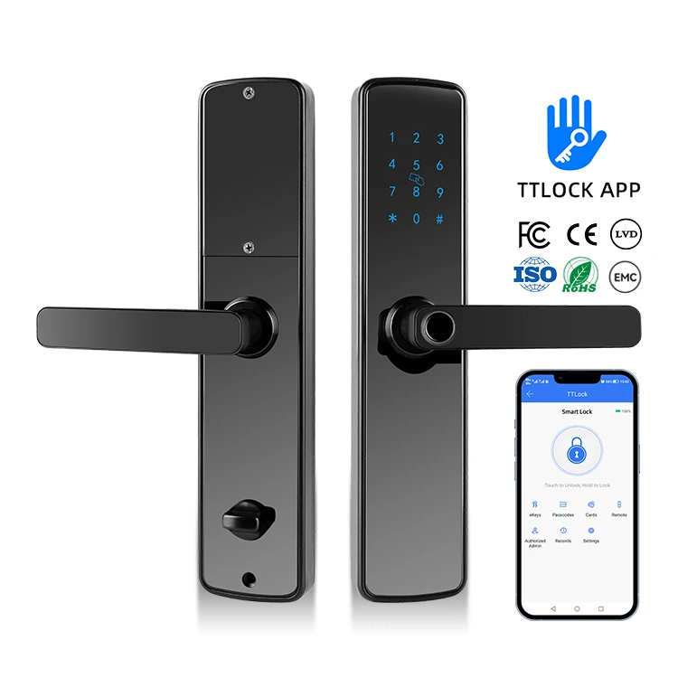 

Электрический умный замок Tuya с цифровым управлением и сканером отпечатков пальцев для деревянных дверей, для домашней безопасности