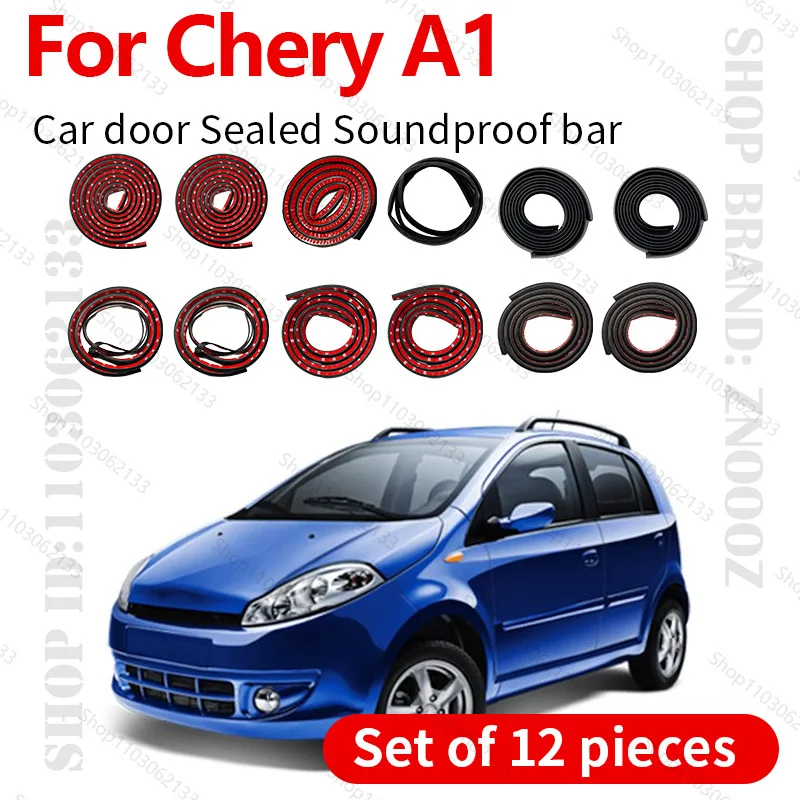 

For 2007-2015 Chery A1 Car Door Seal Strip Rubber Double Layer Sealing Protector Soundproof Strip Dustproof Seal Strip 12PCS Set