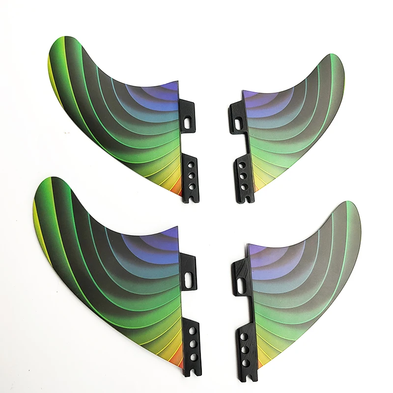 Outdoor Surf Fins New 4pcs Multi-Color Surfboard Tail Rudder Surf Sports Insert Shark Fin Tail Fins