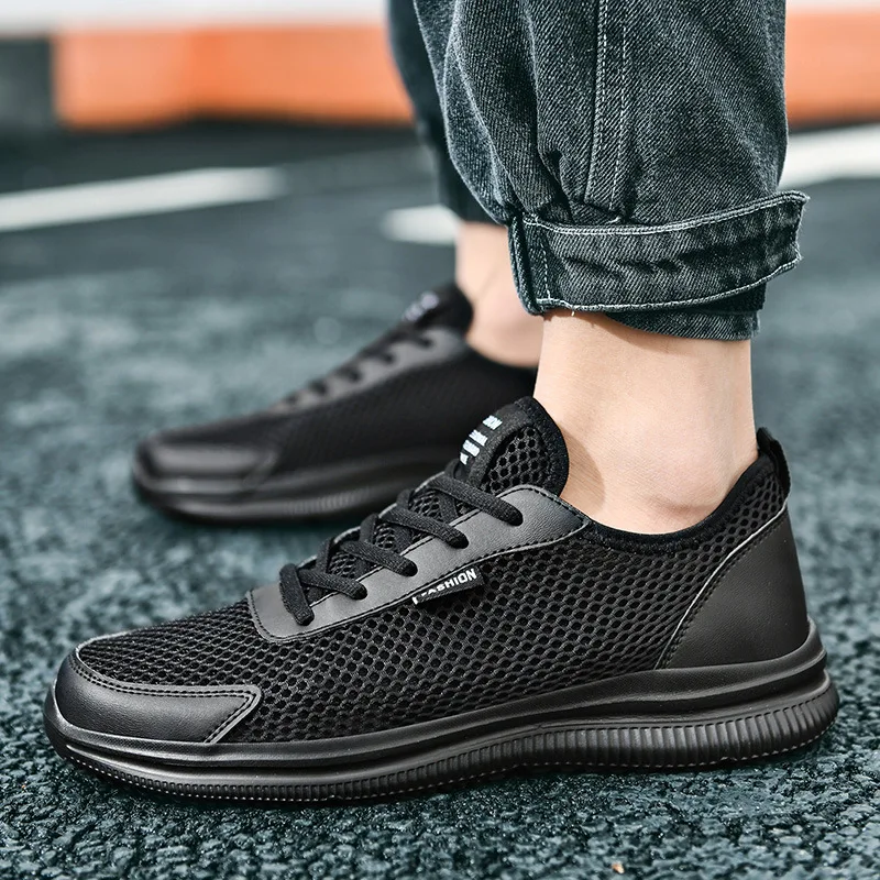 Mesh Men Shoes Lace-up Casual Shoes Men Sneakers Breathable Lightweight Footwear Summer Sport Trainers Zapatillas Hombre