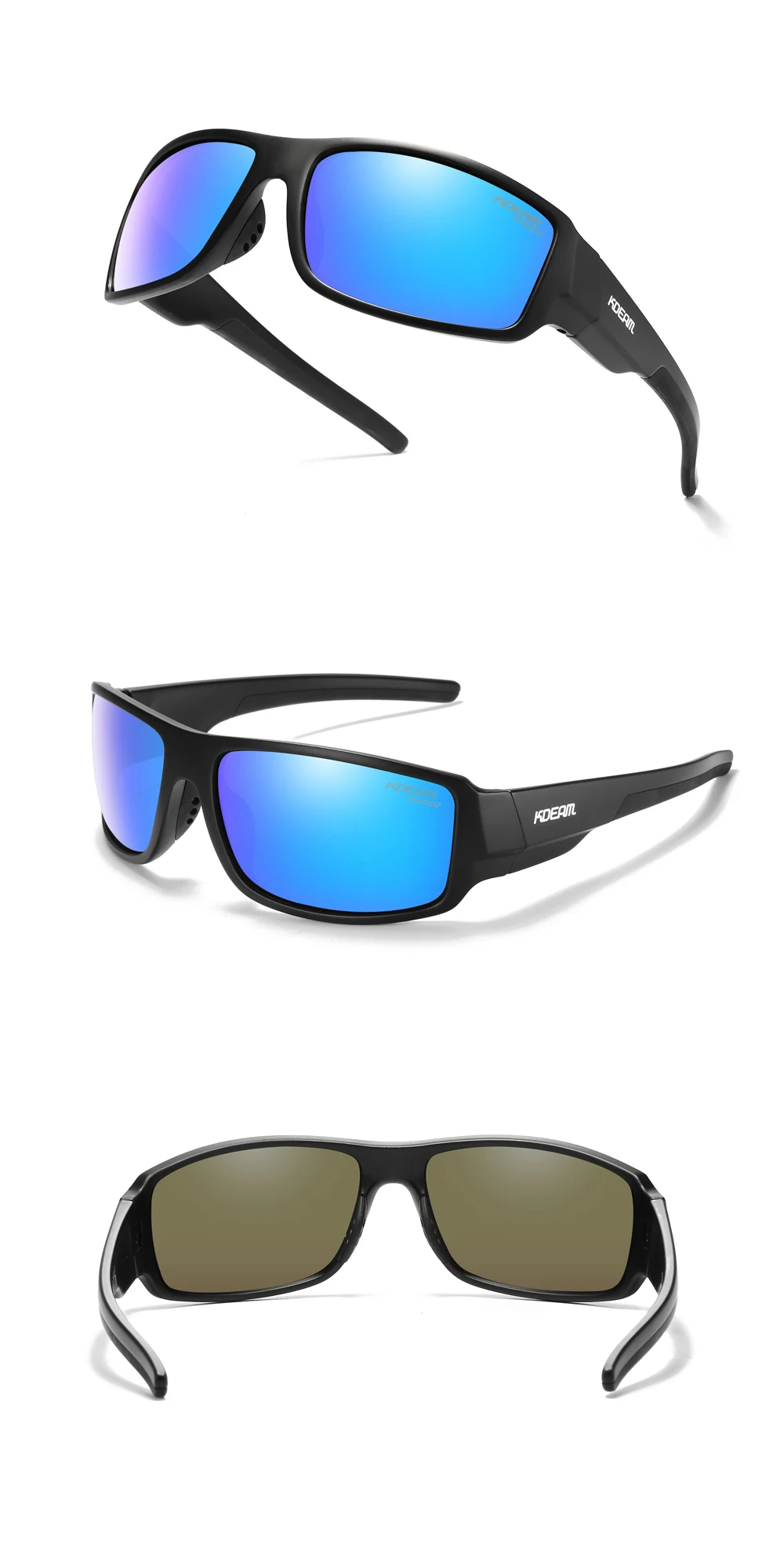 KDEAM Leistung Polarisierte Sonnenbrille Für Männer Druck Muster Design Rahmen Gläser Durchlässigkeit Cat.3 männer Sport Brille – Detail 31