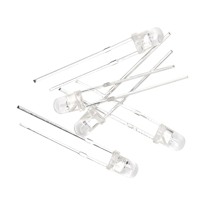 50 sztuk F3 3mm Flash czerwony niebieski dwukolorowa dioda elektroluminescencyjna automatyczne migające sterowanie lampą błyskową LED migająca dioda LED 3mm DIY — zdjęcie 2