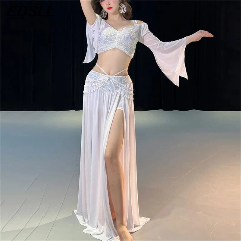 Women Belly Dance Costume Set Lady Dance Dress Practice Training Class Clothing Clothes Adult Stage Performance Costume Outfit