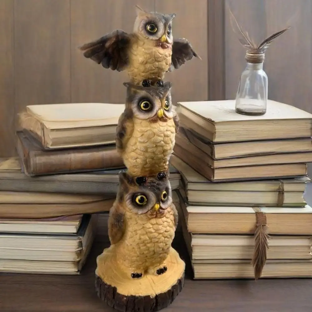 

Handicraft Fake Owl Outdoor Sculpture Simulated Craft Resin Owl Statue Collectible Display Lucky Owl Figurine Home Decoration