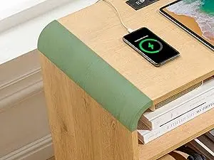 nightstand night stand bedside end table bed side bedroom nightstands charging station natural tall