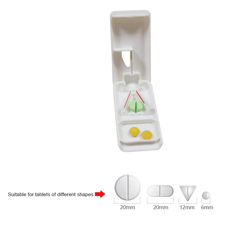Drug Divider Cutter Tablet Cutter Cut Medicine Storage Box Convenient Pet Feeding Mini Portable Effortless Labor-saving