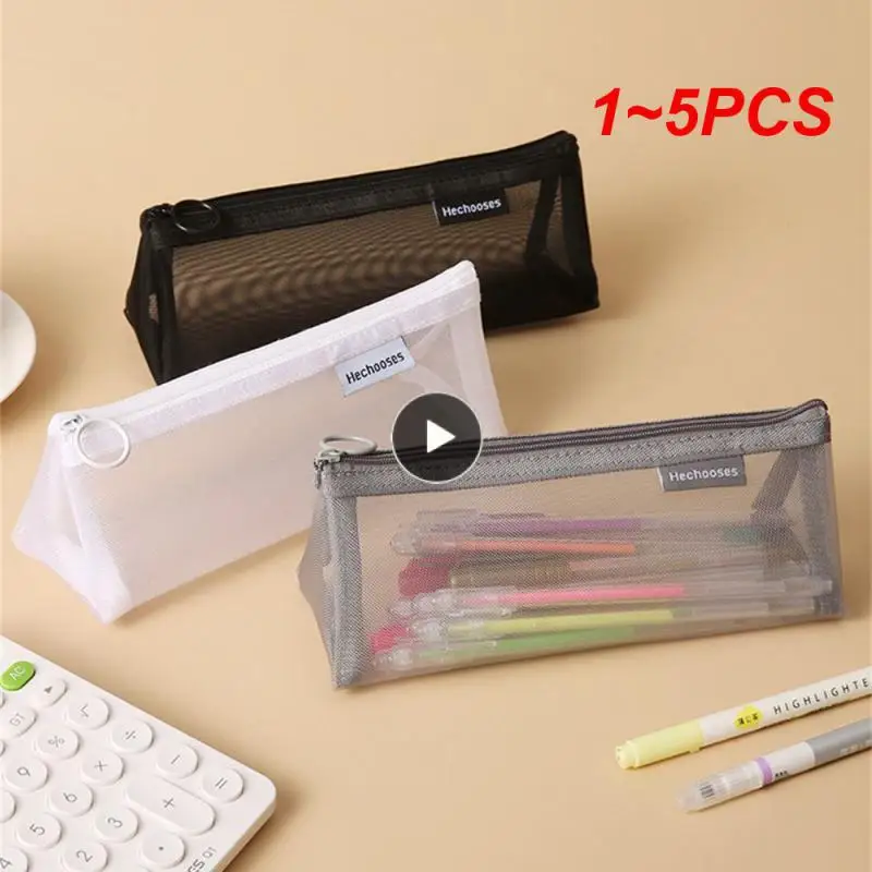 1~5PCS Office Essentials Durable Pencil Case Convenient Spacious Large Capacity Stationery Box Functional Charming High Capacity