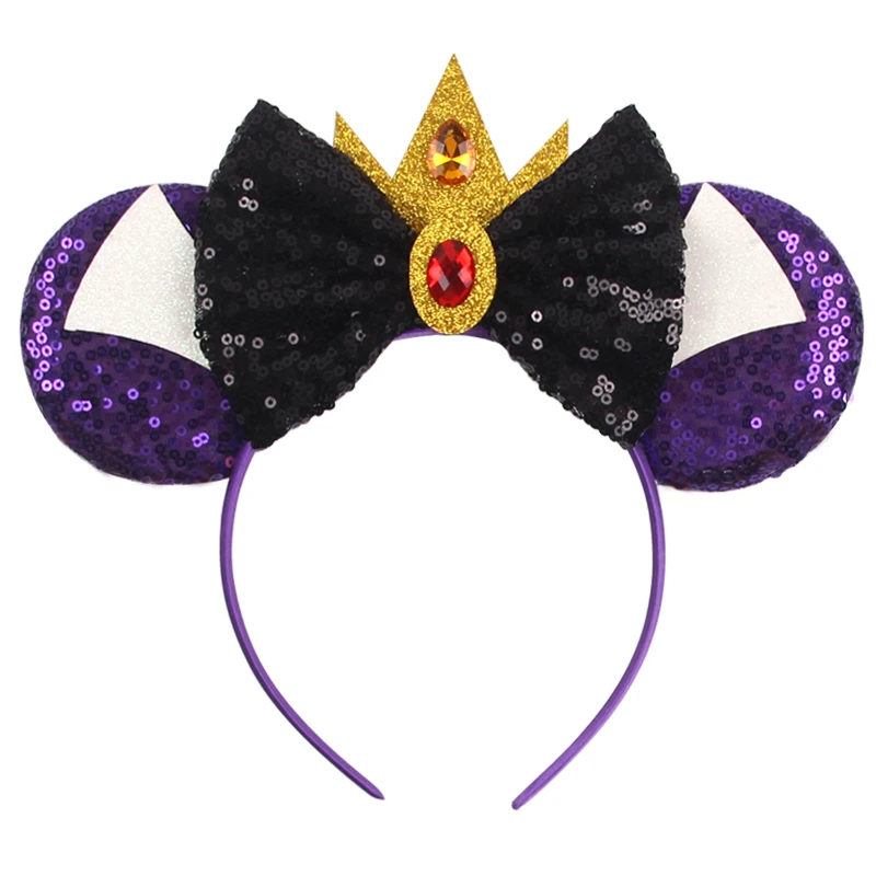 2024 Disney Villains Mouse Ears Headband For Girls Adult Halloween Party Cosplay Hairband Kids DIY Hair Accessories