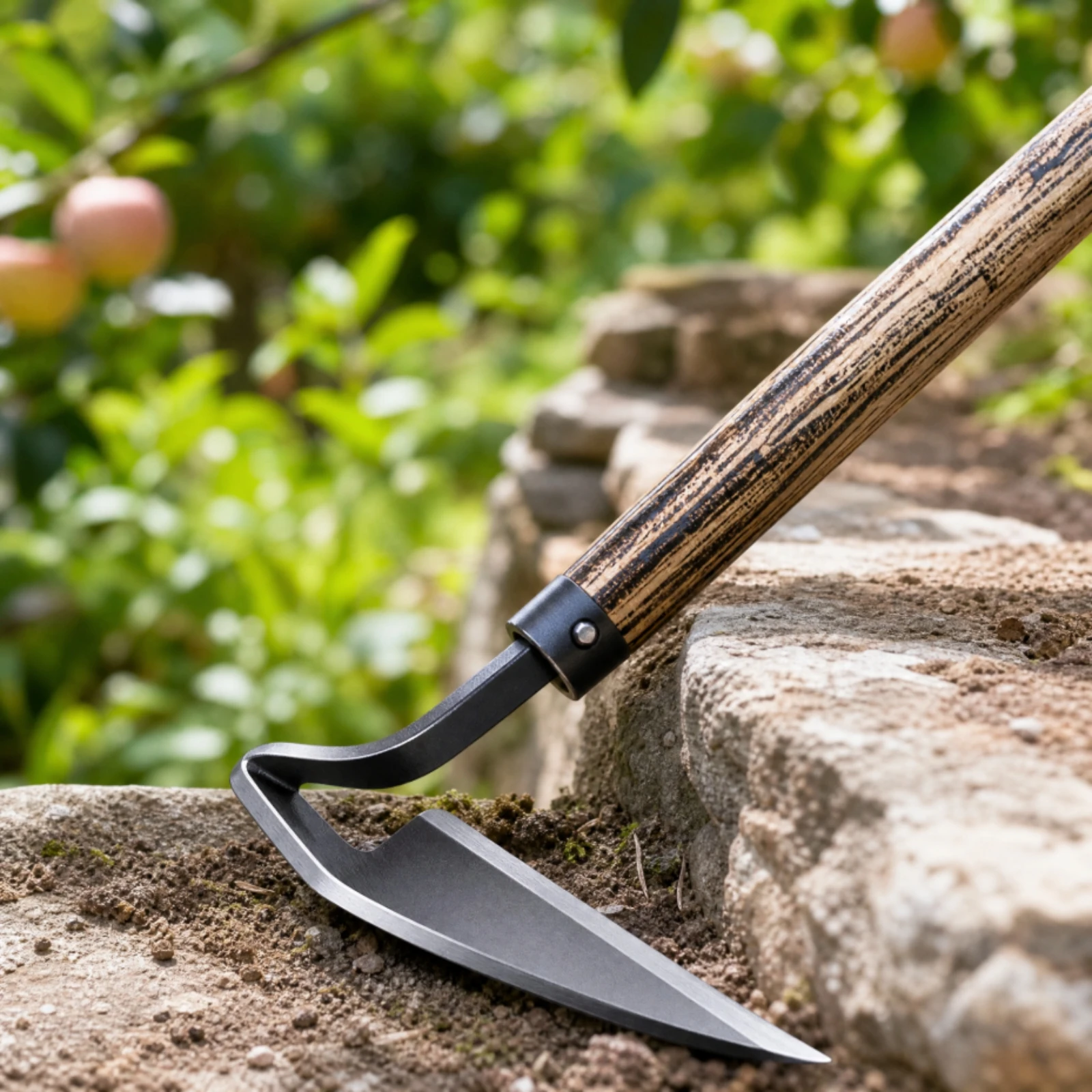 Hand Garden Hoe Lightweight Garden Hoe with Manganese-Steel Blade Hand Weeder with Wood Handle Compact Precision Weeder