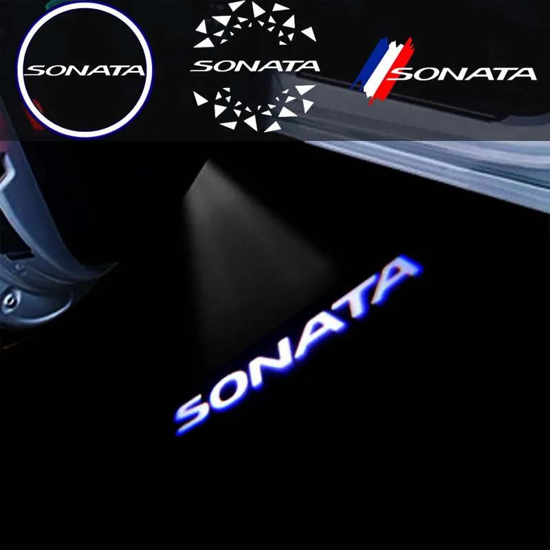 2PCS for Hyundai Sonata 8 YF I45 2010-2014 2011 2012 2013 Courtesy LED Car Logo Door Welcome Lights Projector Ghost Shadow Lamp