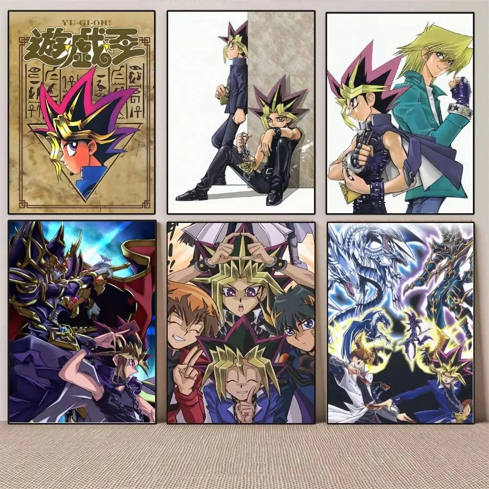 1PC Anime Yu-Gi-Oh Duel Monster poster Self-adhesive Art Waterproof Paper Sticker Coffee House Bar Room Wall Decor
