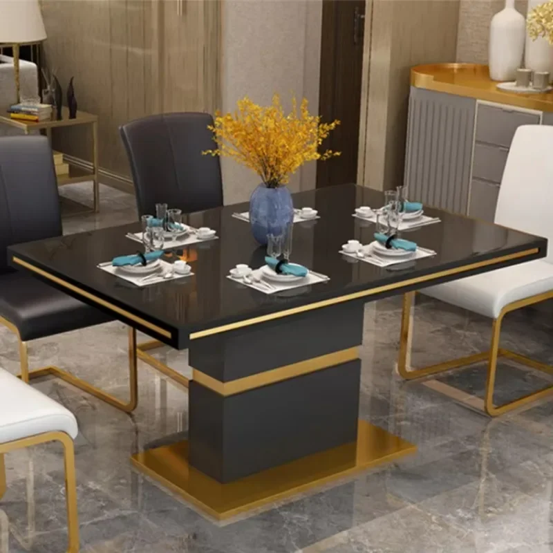 luxury modern dining room set furniture  table  6 seater marble top   s