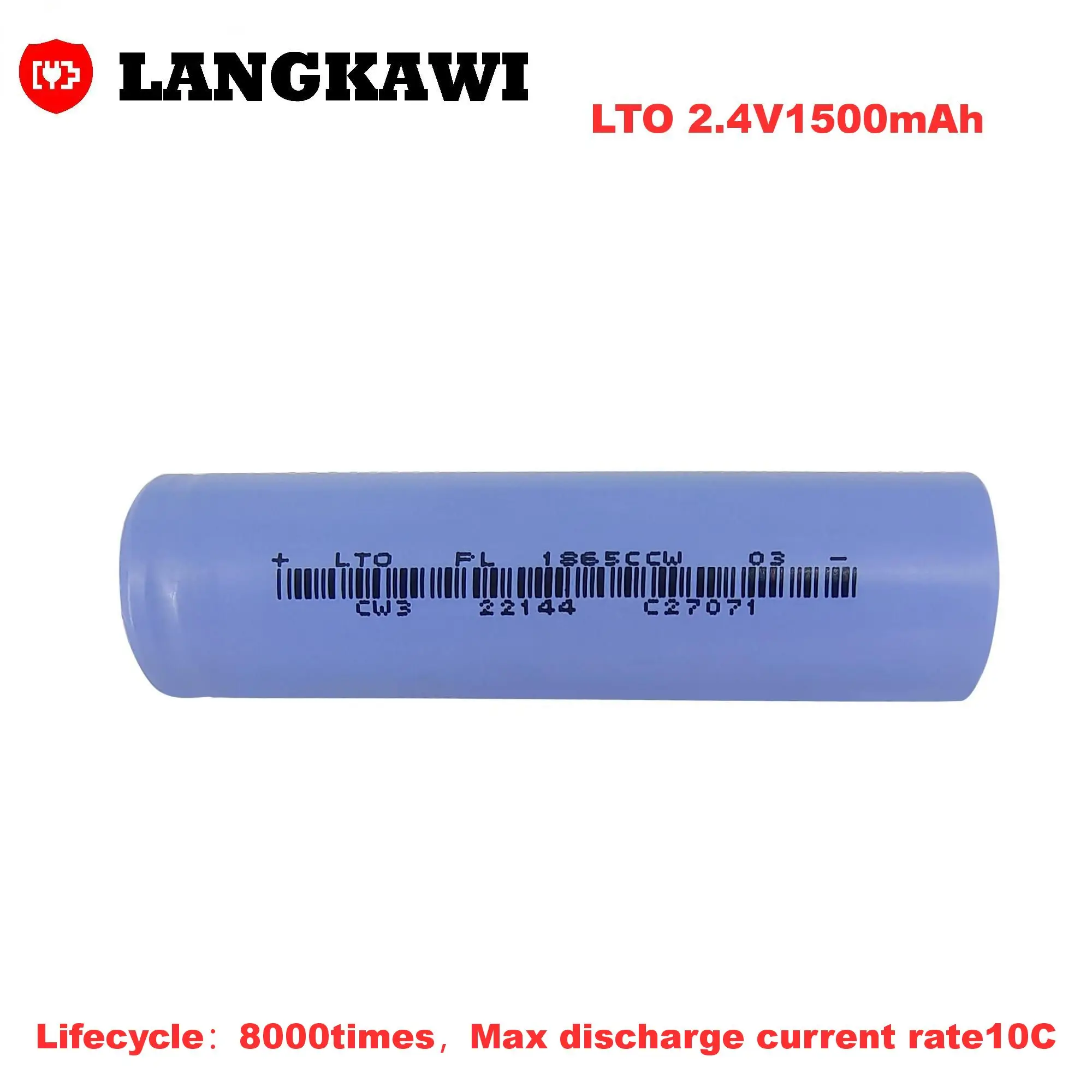 18650 LTO 2.4V1500mAH 10C 15A Discharge High Safety Lithium Titanate Battery  for 12V battery bank pack scooter golfcar