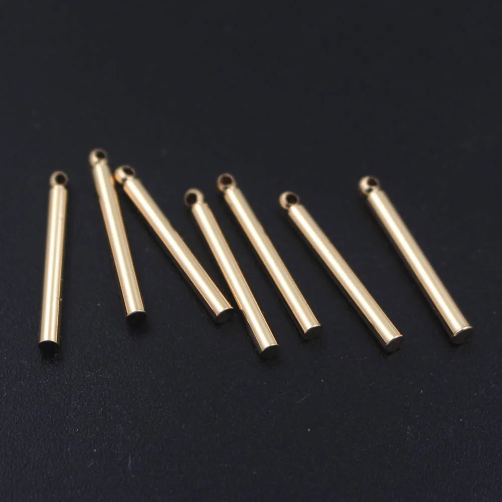 

50pcs Quality Brass Round Long Bar Shape Pendant Charms DIY Crafts for Women Tassel Earrings Necklaces Jewelry Accessories