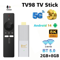 TV98 ATV X6 Smart TV Stick Android 14 Allwinner H313 4G 5G Dual Wifi Support OTA 8K Player BT5.0 2GB 8GB Voice remote 4K stick