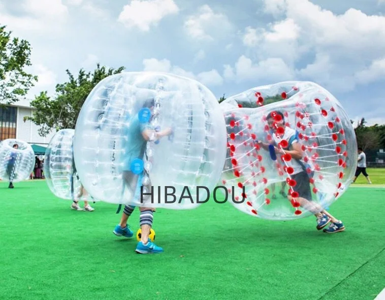 HIBADOU Bolas de burbujas de parachoques inflables de 5 pies, 1,5 m para adultos, bola de aldaba de hámster humano, cuerpo Zorb