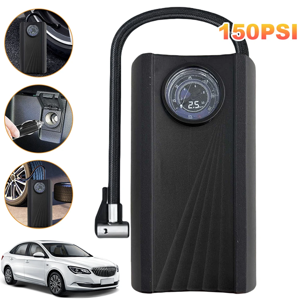 Portable Car Air Compressor 150PSI Electric Air Compressor High Precision Digital Inflatable Pump for Car Motorcycle Bike Ball