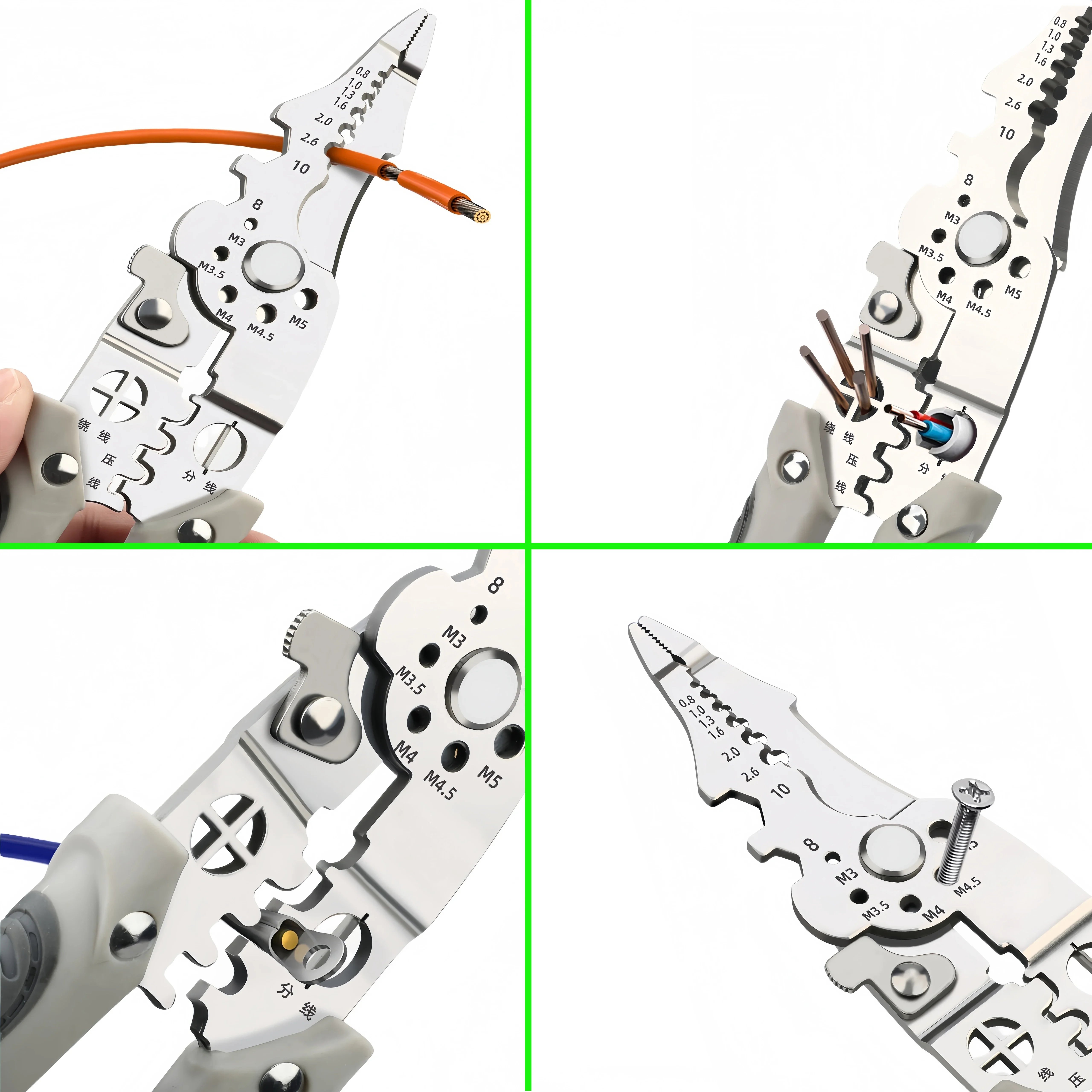 6-in-1 Multifunktionale Elektrikerzange, Abisolierzange, Schneid- und Crimpwerkzeug, Kabelreparaturwerkzeug, Weihnachtsstrumpffüller – Detail 3