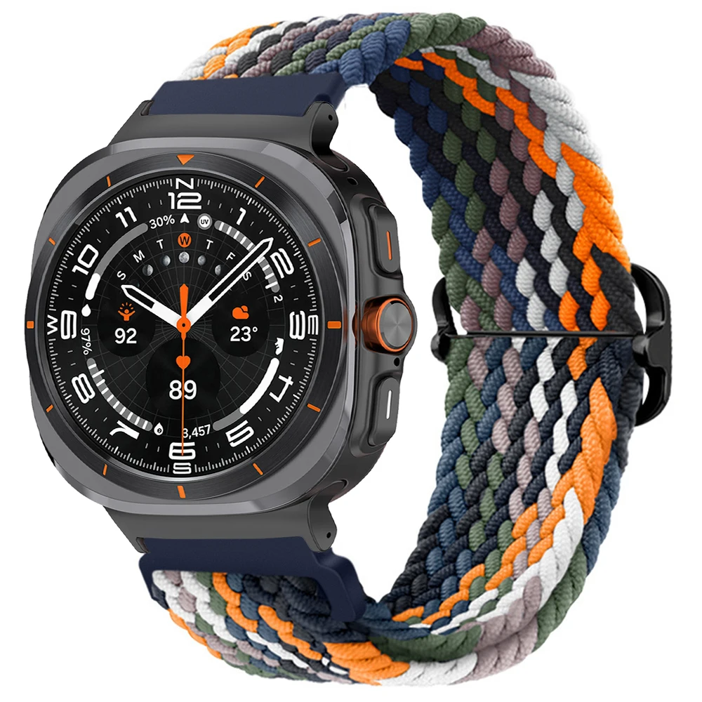 Braided Solo Loop Strap for Samsung Galaxy Watch 7 Ultra 47mm Accessories Correa Nylon Bracelet Galaxy Watch 7 Ultra 47MM Band