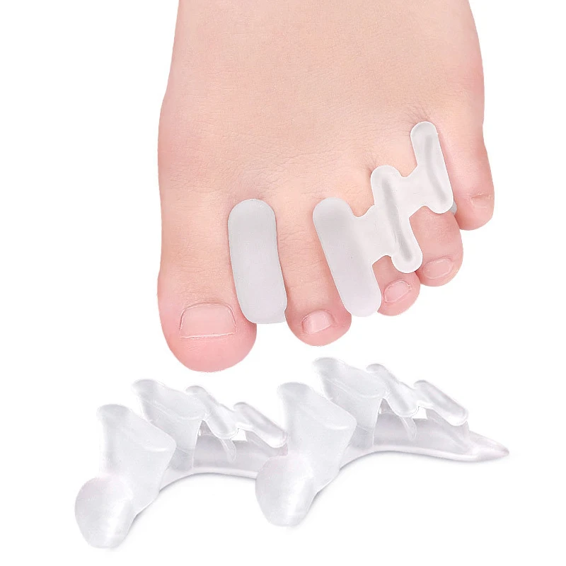 2pieces=1pair Hammer Toe Splitter Feet Care Gel Insole Silicone Separators Correction Overlapping Hallux Valgus Orthopedic