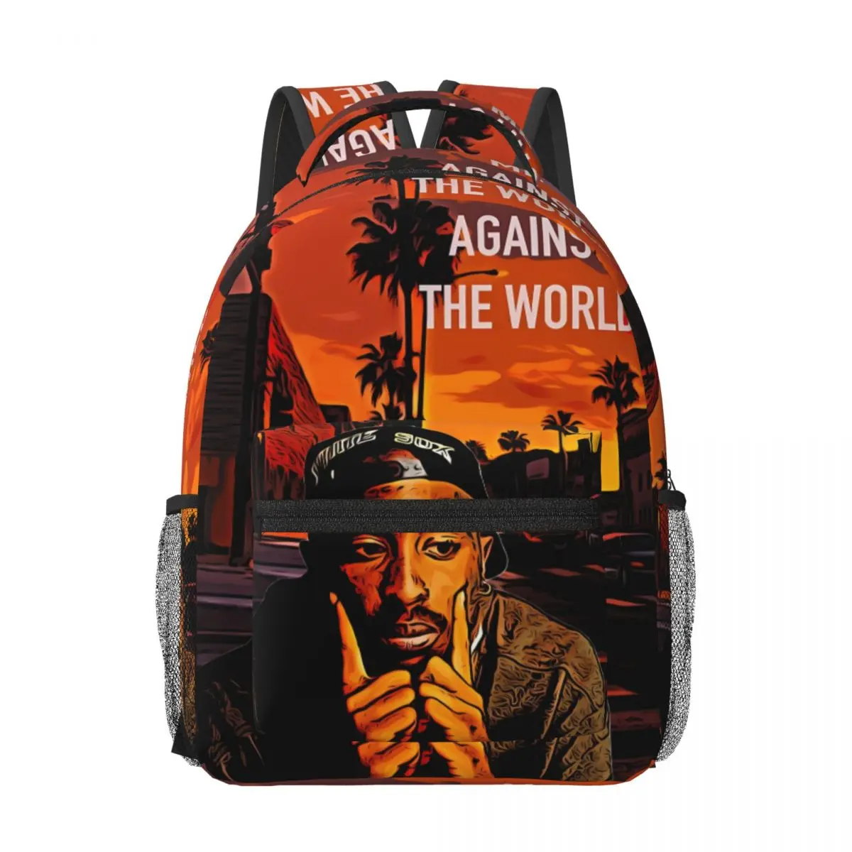 Tupac 2pac New Fashion High Capacity Waterproof College Backpack Trendy Laptop Travel Book Bag