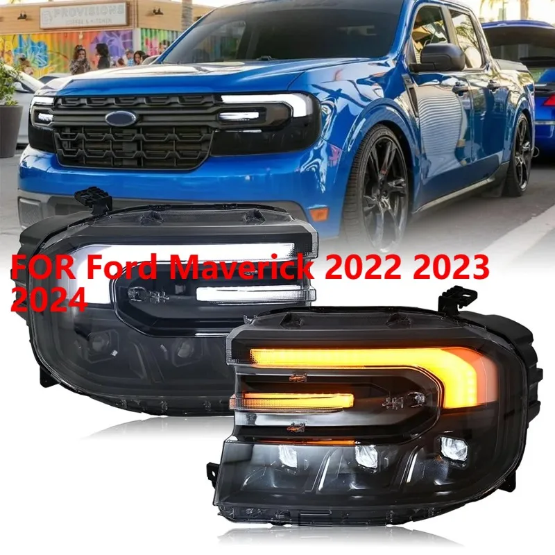 

1 пара светодиодных фар проектора для Ford Maverick 2022-2024 DRL в сборе