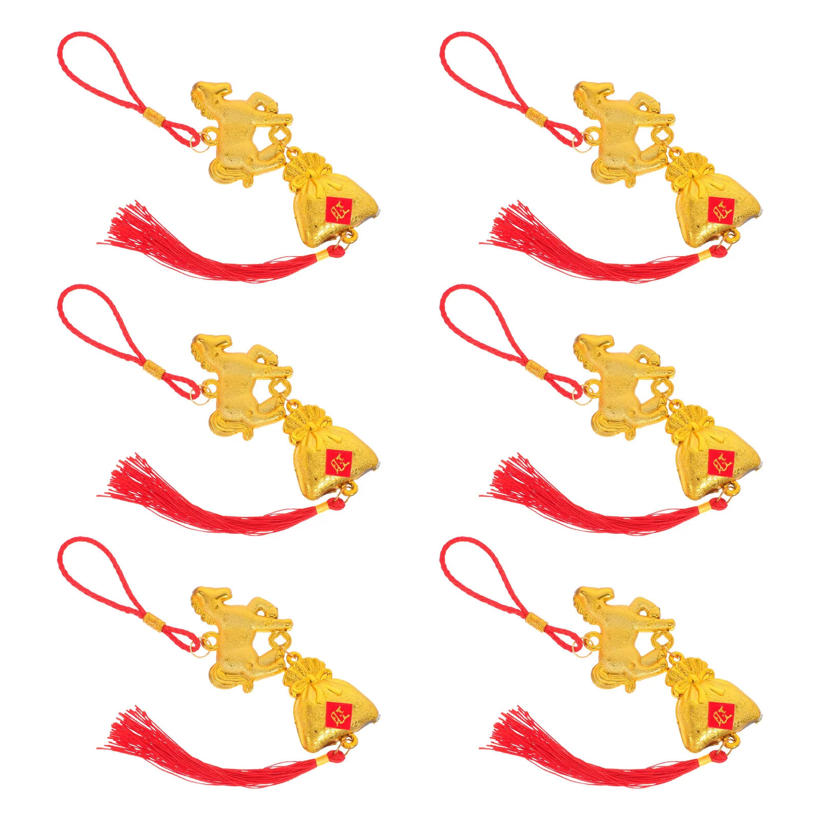 

6Pcs New Year Pendant Ornaments Chinese Festival Decorations Traditional Elegance for Home Balcony Room Chinese New Year Charms