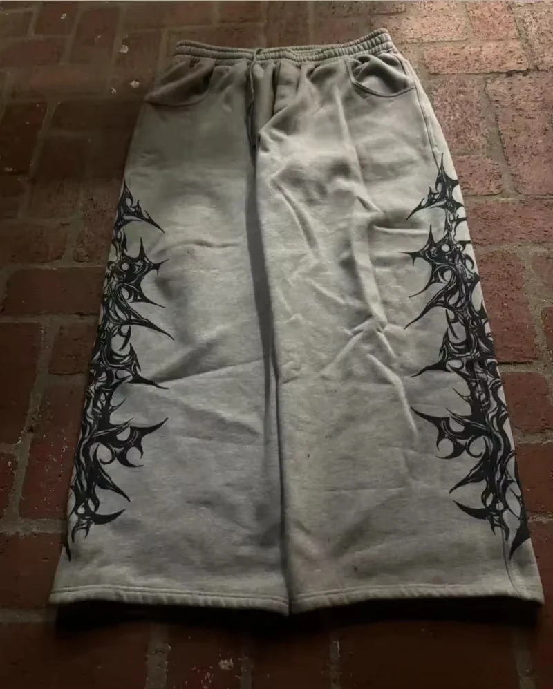 Image of Y2K American Retro Hip-Hop Loose Jogging-Hose für Männer und Frauen, Harajuku Gothic Casual Joker-Hose für Sport und Fitness, Kinder