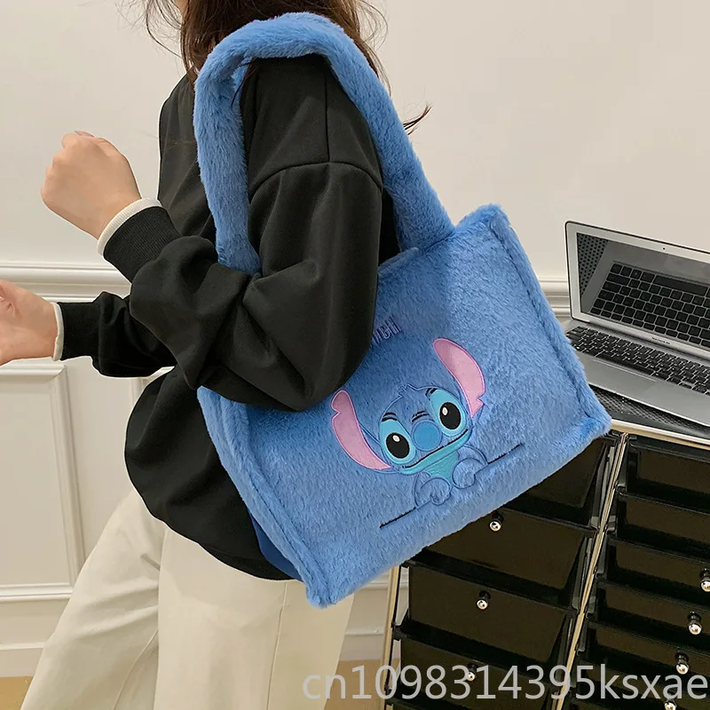 

Disney Stitch Tote Bag for Women Large Capacity Cute Shoulder Strap Handbag Birthday Gift Daily Use School Shopping Travel