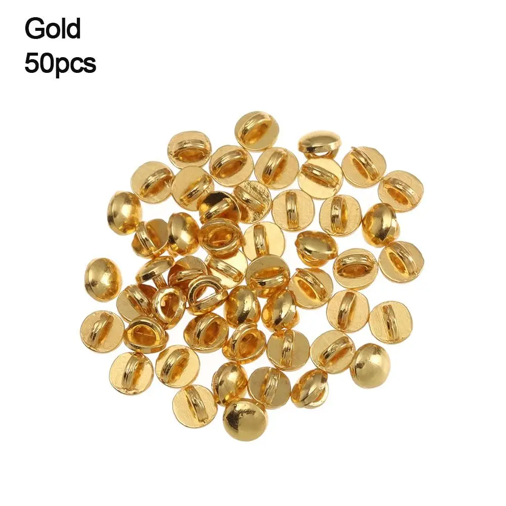 50pcs 4mm Shoes Sewing Accessories DIY 1/6 Dolls Clothing Solid Round Buttons  Ultra-small Buckle Belt Buckles