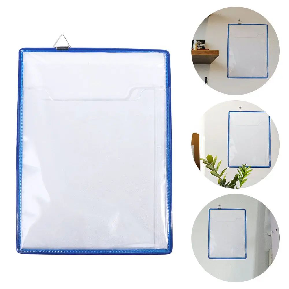 Wall Hanging A4 Receipt Organizer Waterproof Water Resist File Folder With Hook Plastic File Storage Case for Classroom Office