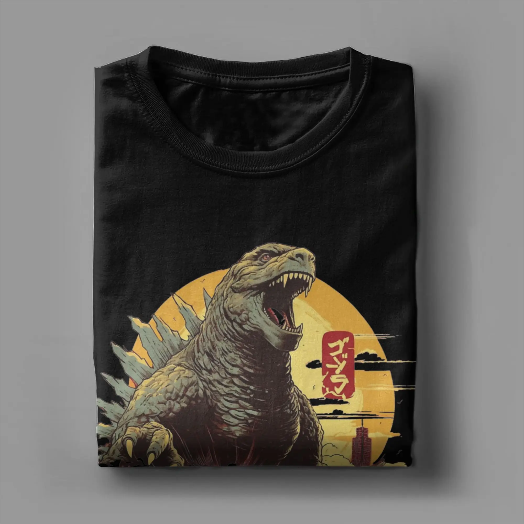 godzilla T Shirts Men Women's Pure Cotton Novelty T-Shirts Crew Neck City Destruction Tees Short Sleeve Clothes Unique - view 5
