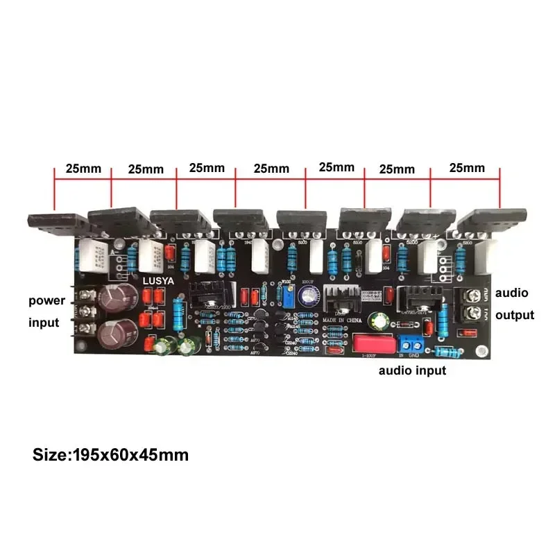 DLHiFi Upgraded Version Mono 400W Tube 2SC5200 + 2SA1943 20V-90V HIFI High Power Audio Amplifier Finished Board