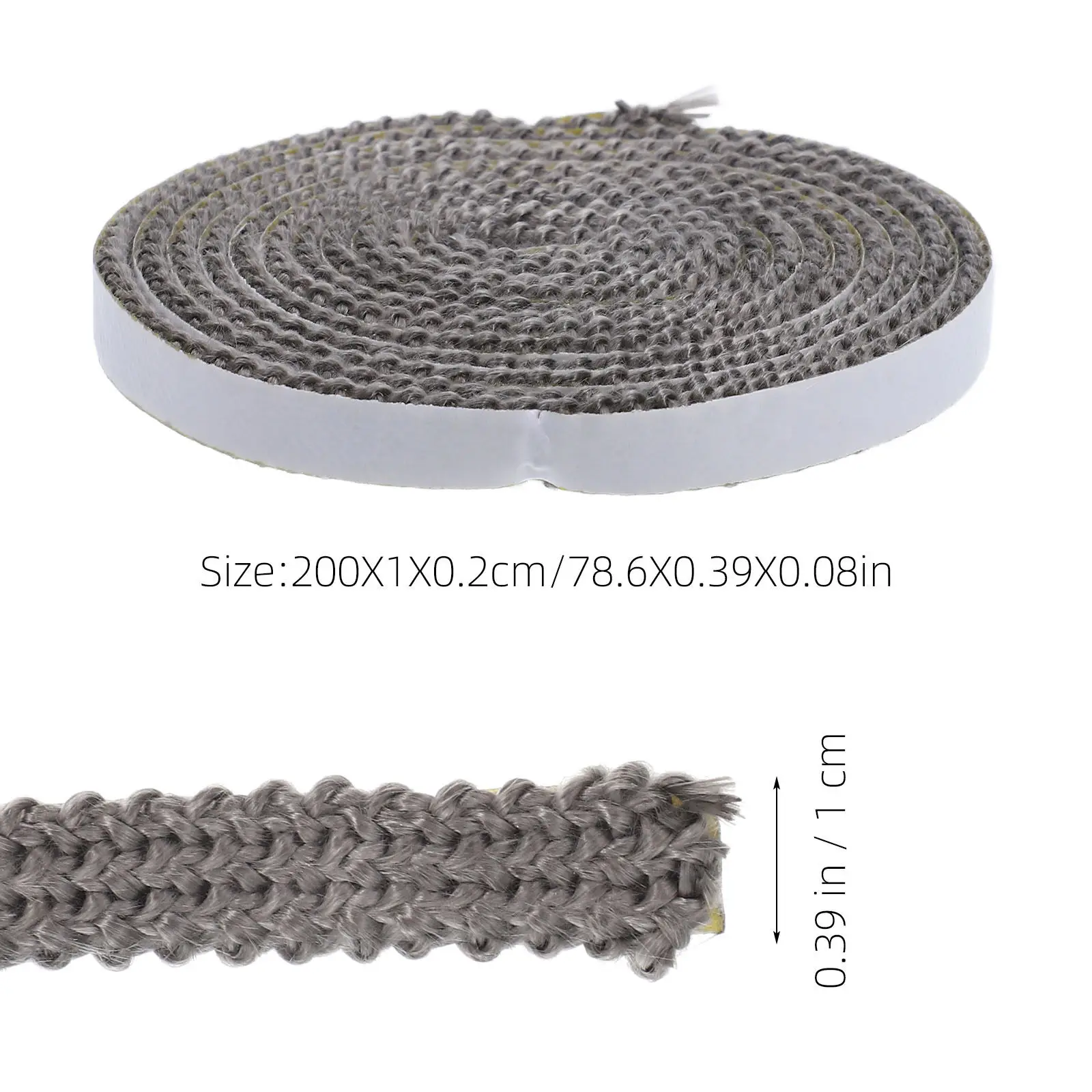 1 Roll Flat Stove Gasket Rope Self Stick High Temp Fiberglass Seal Tape for Wood Stove Door Fireplace Insulation Fireproof Liner