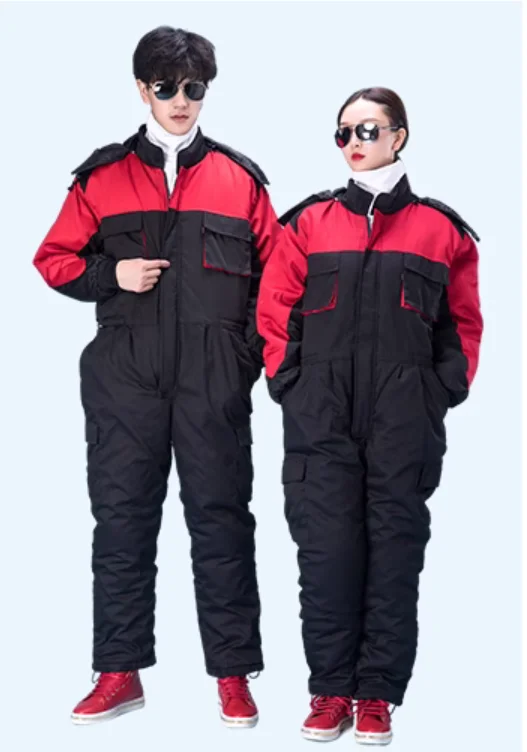 

Cold storage conjoined thickened work wear for men's ice fishing and winter protection, outdoor skiing clothes