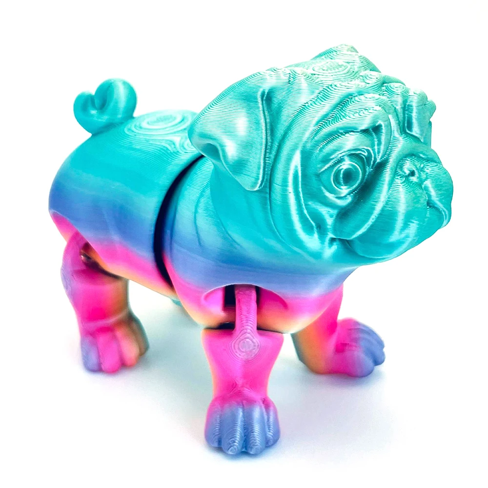 3d Geprint Speelgoed Honden Lakei Model Multi-Jointed Beweegbare Ornament Realistische Dieren Figuren Decoratieve Desktop Creatieve Nieuwigheid