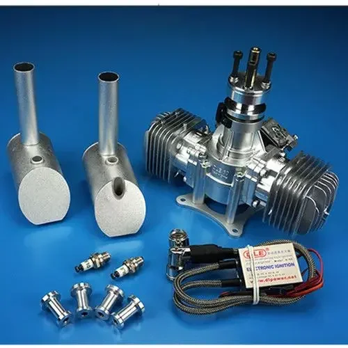 DLE60 gasoline engine two-cylinder two-stroke side exhaust natural air-cooled hand start 60CC for RC model airplane Hot sales