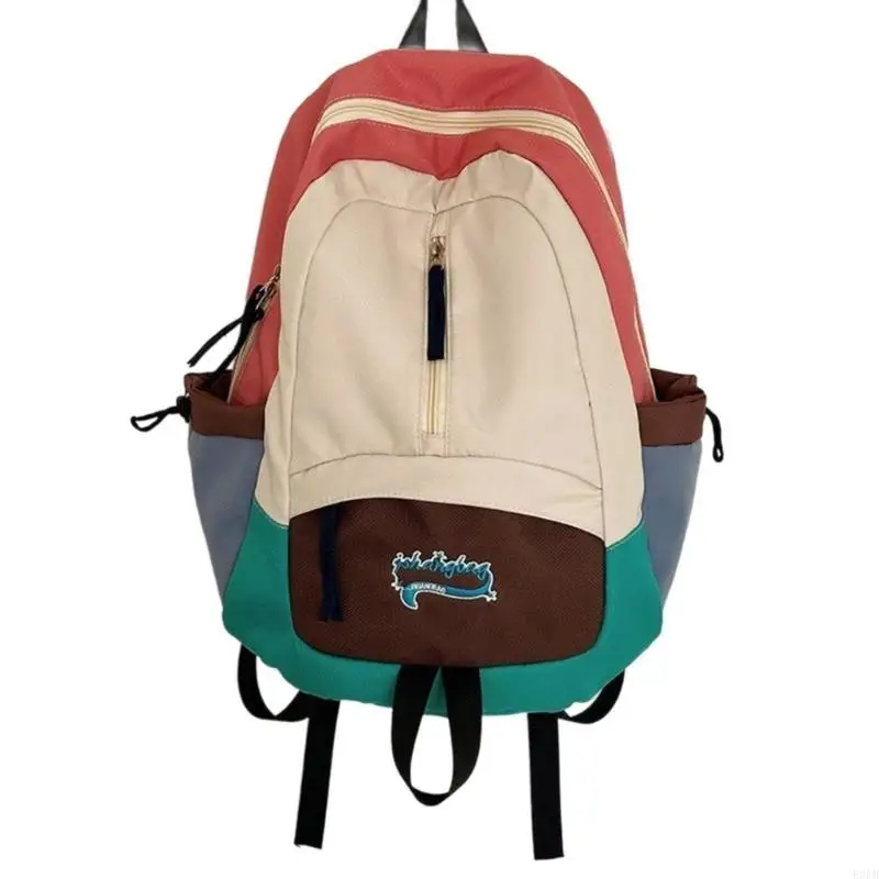 

Рюкзак большой емкости контрастного цвета, женский и мужской многофункциональный повседневный дорожный школьный рюкзак, сумка на