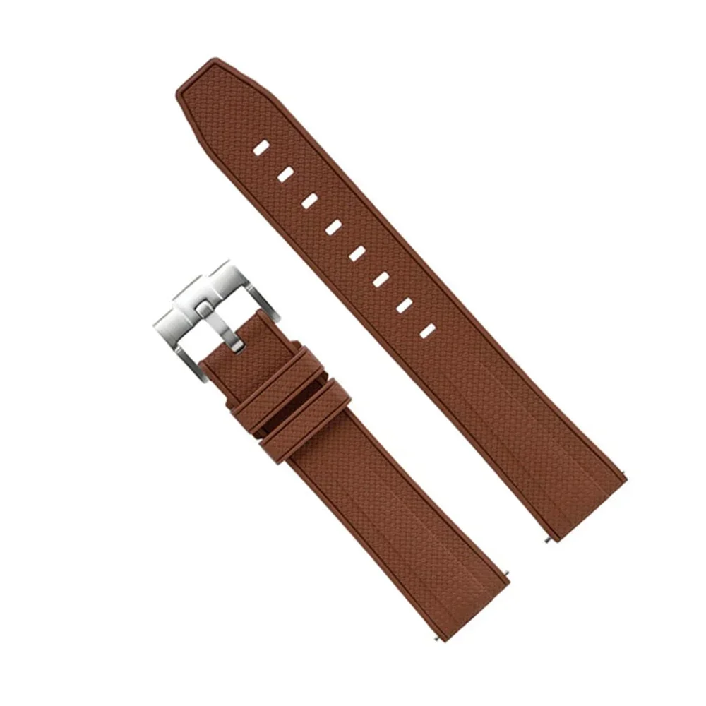 

20 мм FKM фторкаучуковый ремешок для часов, быстросъемный, мягкий, приятный для кожи, водонепроницаемый, защищенный от пота сменный ремешок для универсального